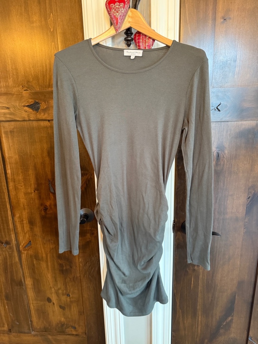 Michael Stars Long Sleeve Ruched Dress L